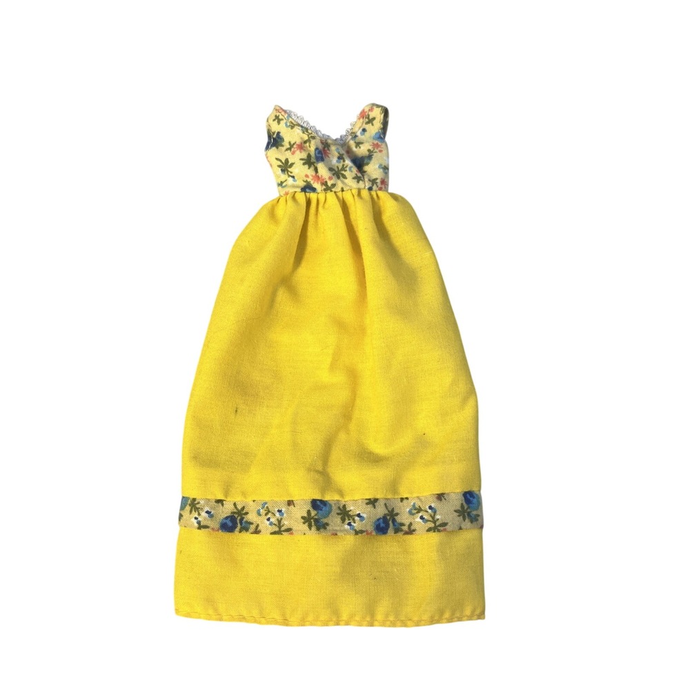 Vtg Mattel‎ Sunshine Family 1970s Stephie Mom Floral Dress Yellow